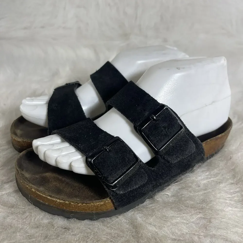 Birkenstock Arizona Black Suede Sandals EU 35 US 4-4.5 Narrow Germany